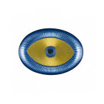 Coupelle ovale ?il bleue et dore