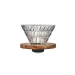 Dripper v60 en verre et olivier 1 � 4 tasses hario