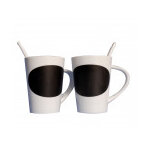 Duo de mugs et cuill�res ardoise