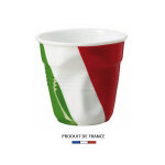 Gobelet froiss� expresso drapeau italie 8cl