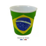 Gobelet revol froiss� expresso drapeau br�sil 8cl