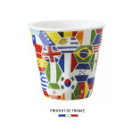 Gobelet revol froiss� expresso drapeaux nations 8cl