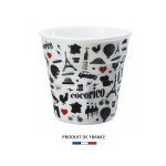 Gobelet revol froiss� noir et blanc cocorico 8cl