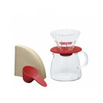 Kit v60 et carafe rouge 2 tasses