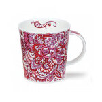 Mug dunoon porcelaine fine lomond kashmire rouge 32cl