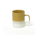 Mug en gr�s moutarde et blanc 35cl
