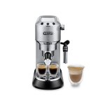 Robot  caf de'longhi dedica ec795gy gris tain et 1 bote de 25 pods ese perle noire offerte