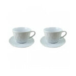 Set 2 tasses  th en porcelaine blanche et leurs soucoupes