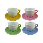 Set de 4 tasses et soucoupes th� couleurs assorties caf�s richard