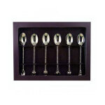 Set de 6 cuill�res moka avec embout forme fruits