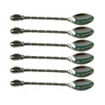 Set de 6 cuill�res moka embout grains de caf�