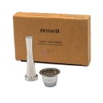 Set capsule r�utilisable en inox compatible nespresso� avec tasseur