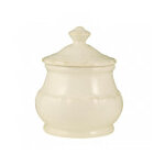 Sucrier en fa�ence blanc patin�