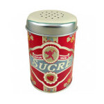 Sucrier poudreur fleurs rouges