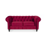 Canap� chesterfield velours 2 places altesse rouge