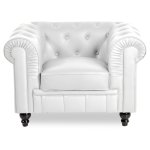 Fauteuil chesterfield regency blanc