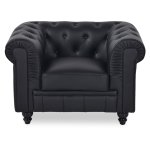 Fauteuil chesterfield regency noir