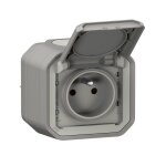 Legrand prise de courant 2p + t plexo tanche - ip55 complet gris saillie - legrand 069731l