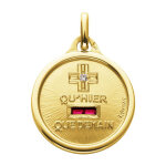 Augis médaille d?amour ronde - or jaune 18ct, rubis & diamant Augis médaille d?amour ronde - or jaune 18ct, rubis & diamant
