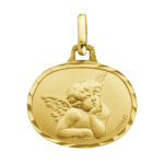 Augis médaille ange raphaël ciselée - or jaune 18ct Augis médaille ange raphaël ciselée - or jaune 18ct