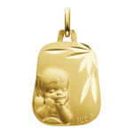 Augis médaille laïque enfant rêveur rectangulaire - or jaune 18ct Augis médaille laïque enfant rêveur rectangulaire - or jaune 18ct