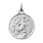 Augis mdaille ronde saint christophe - or blanc 18ct