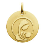Augis médaille vierge à l?enfant stylisée - or jaune 18ct Augis médaille vierge à l?enfant stylisée - or jaune 18ct