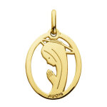 Augis médaille vierge en prière ajourée - or jaune 18ct Augis médaille vierge en prière ajourée - or jaune 18ct
