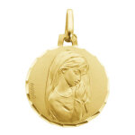 Augis médaille vierge en prière facettée - or jaune 18ct Augis médaille vierge en prière facettée - or jaune 18ct