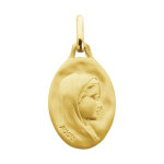 Augis médaille vierge profil droit ovale - or jaune 18ct Augis médaille vierge profil droit ovale - or jaune 18ct