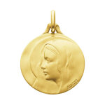 Augis médaille vierge au voile - or jaune 18ct Augis médaille vierge au voile - or jaune 18ct