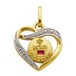 Augis pendentif coeur - or jaune 18ct & rubis Augis pendentif coeur - or jaune 18ct & rubis
