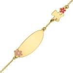 Gourmette bb fleurs lulucastagnette - or jaune 9ct