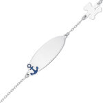 Gourmette bb marin lulucastagnette - or blanc 9ct