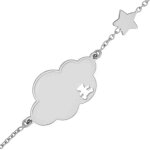 Gourmette bb nuage toile lulucastagnette - or blanc 9ct