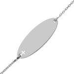 Gourmette bb symbole fille lulucastagnette - or blanc 9ct