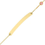 Gourmette enfant oxyde zirconium rose lulucastagnette - or jaune 9ct