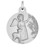 Maison de la médaille médaille ange à l?oiseau et l?agneau - argent massif Maison de la médaille médaille ange à l?oiseau et l?agneau - argent massif