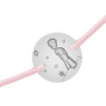Maison de la médaille bracelet cordon rose petit prince sur sa planète - argent massif rose Maison de la médaille bracelet cordon rose petit prince sur sa planète - argent massif rose