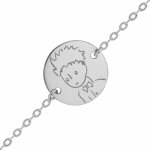 Maison de la mdaille gourmette bb petit prince portrait - or blanc 18ct