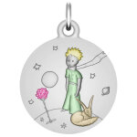Maison de la médaille médaille petit prince sur sa planète en couleurs - argent massif Maison de la médaille médaille petit prince sur sa planète en couleurs - argent massif