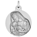 Maison de la médaille médaille vierge à l?enfant - le baiser - argent massif Maison de la médaille médaille vierge à l?enfant - le baiser - argent massif