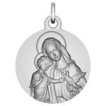 Maison de la médaille médaille vierge à l?enfant et la colombe - argent massif Maison de la médaille médaille vierge à l?enfant et la colombe - argent massif