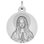 Maison de la médaille médaille vierge en prière de face - argent massif Maison de la médaille médaille vierge en prière de face - argent massif