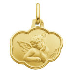 Médaille ange raphaël nuage augis - or jaune 18ct Médaille ange raphaël nuage augis - or jaune 18ct