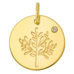 Médaille arbre de vie brillant lulucastagnette - diamant & or jaune 9ct Médaille arbre de vie brillant lulucastagnette - diamant & or jaune 9ct