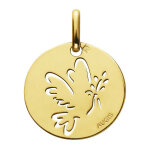 Médaille colombe au rameau ajourée augis - or jaune 18ct Médaille colombe au rameau ajourée augis - or jaune 18ct