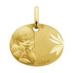 Médaille laïque enfant rêveur augis - or jaune 18ct Médaille laïque enfant rêveur augis - or jaune 18ct
