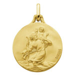 Mdaille saint christophe augis - or jaune 18ct