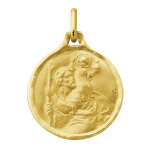 Mdaille saint christophe martele augis - or jaune 18ct